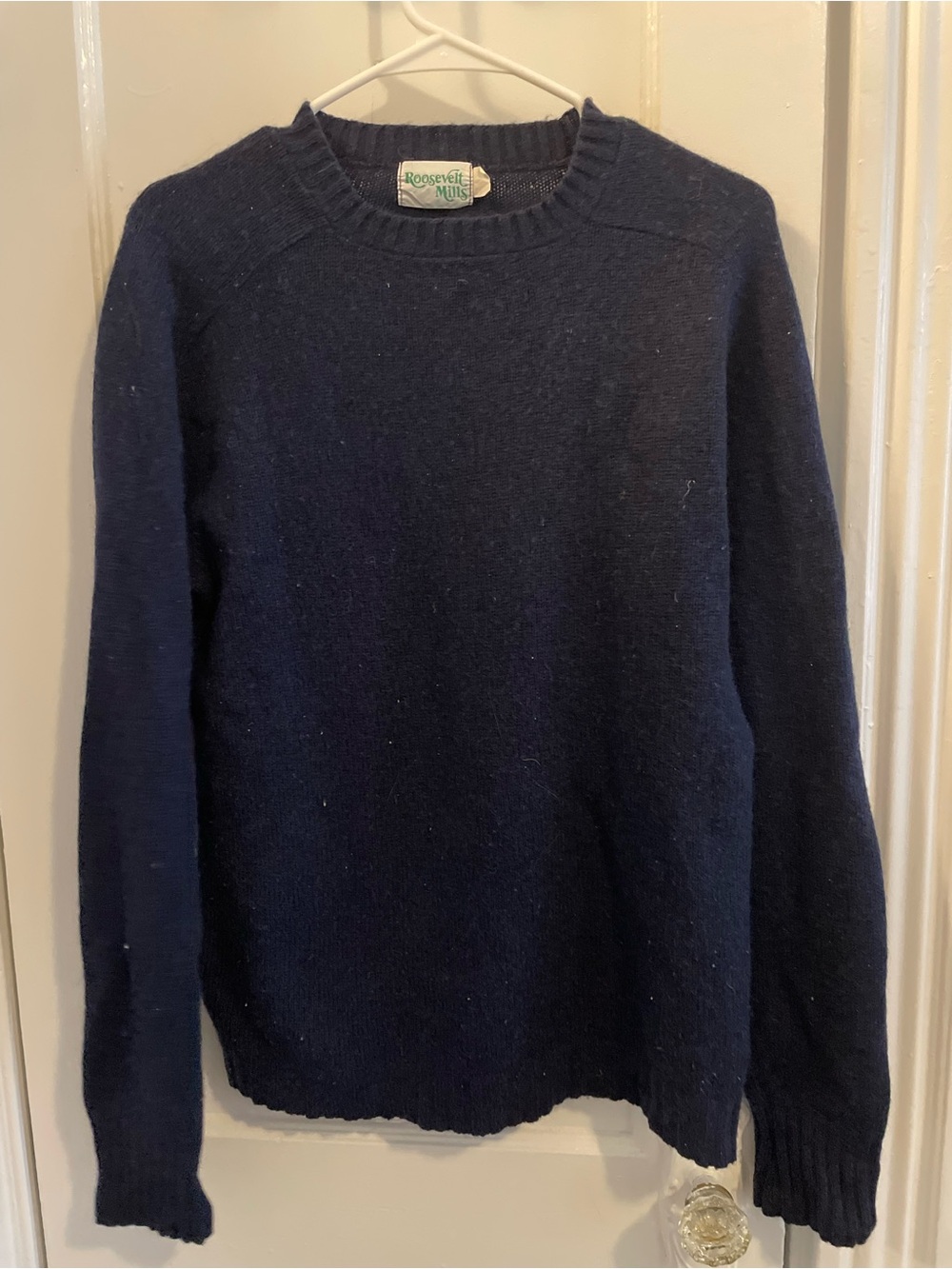 Men’s Navy Crewneck Wool Sweater